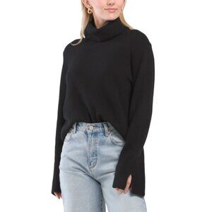 NO NAME Black Cashmere Essential Turtleneck Sweater